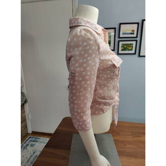 Bongo Polka Dot Button Down Blouse - Picture 4 of 6